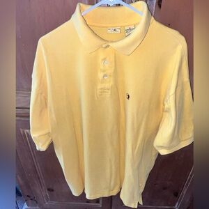 DUCK HEAD Men's Short Sleeve Yellow Polo Shirt Logo Golf. XL